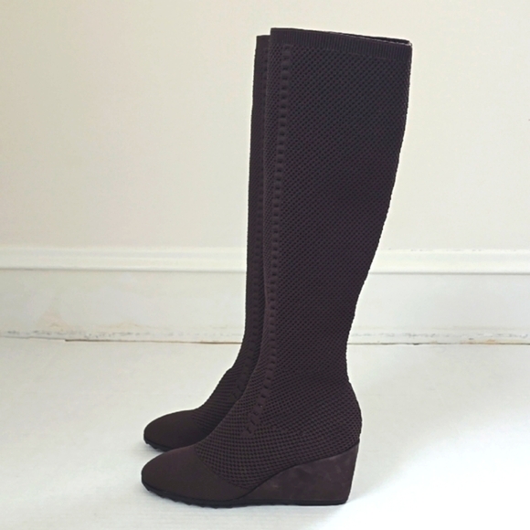 Eileen Fisher Kasana Knit Brown Boots sz 7 - Picture 8 of 15